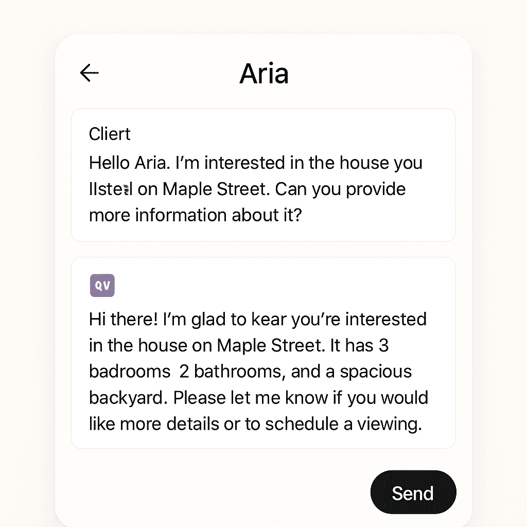 Aria inbox — AI draft ready to approve and send